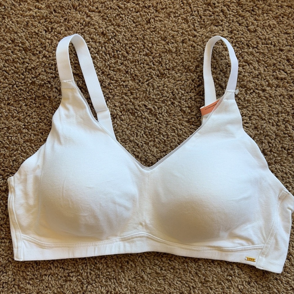 Bali White Cotton Collection Wireless Bra #DF8130 Womens 3XL NEW NWT - Picture 2 of 9